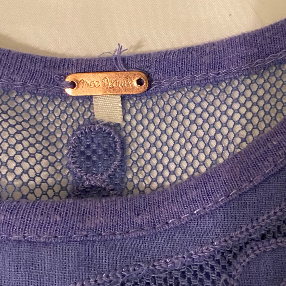 FREE PEOPLE Meant To Be Lilac Top Pit-Pit 20”Neck-Hem 22” - Picture 6 of 6